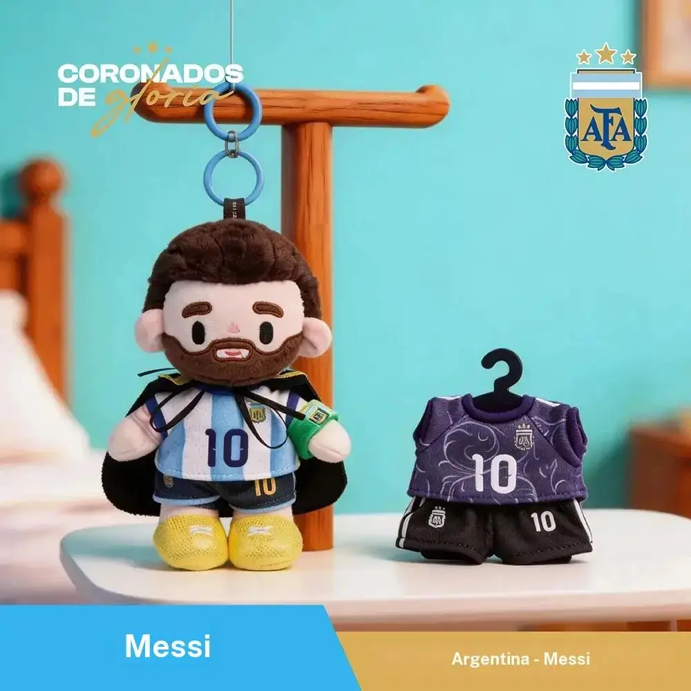 Official Argentina National Football Team Messi Plush Keychain Doll, Perfect Gift for Fans, Collectible Item for 2026 Usmnt Support
