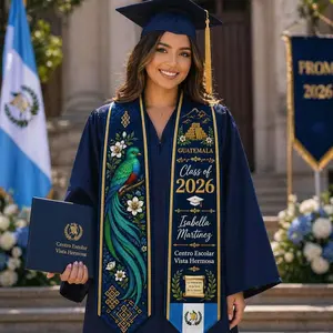 Personalized Guatemalan Graduation Sash 2026, Custom Graduation American Flag Stole, Guatemalan Graduation 2026