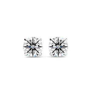 1/2 Carat Lab Grown Real Diamond Stud Earrings In White Gold