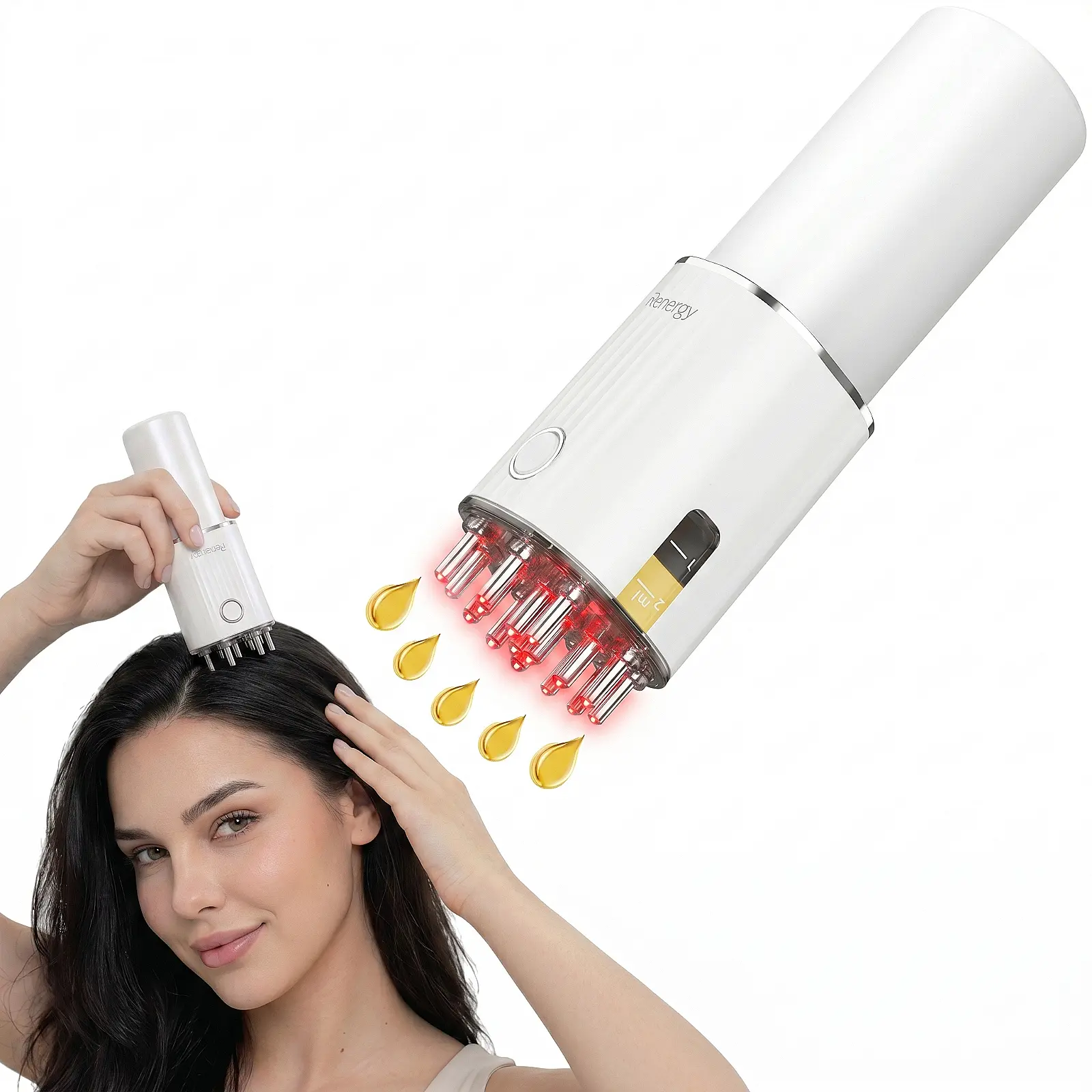 Renergy Electric Hair Oil Applicator for Scalp, Red Light Therapy Scalp Applicator Comb with Vibration & Microcurrent, Minoxidil Applicator Tool, Hair Serum Dispenser, Electric Scalp Massager for Hair Growth Summervibes tiktokshopbacktoschool