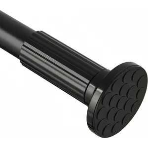 Tension Curtain Rod 51-168 In (4.25-14 Ft), Extra Long Tension Curtain Rod For Patio, Outdoor Curtain Rod No Drilling, Adjustable Spring Shower Rod For Bathroom Window Easy to Install No Rust, Black