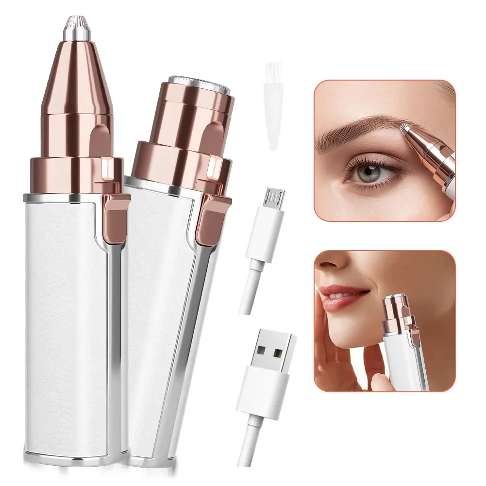 Eyebrow Trimmer Facial Hair Removal for Women,2 in1 Rechargeable Face Shaver with LED Light,for Eyebrows,Upper Lip,Chin,Peach Fuzz & Fine Facial Hair | Face,Painless Electric Eyebrow Razor,Facial Trimmer