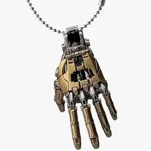 Fashion Mechanical Bionic Hand Pendant With Chain For Men Women Creative Movable Finger Joints Robot Hand Necklace Jewelry