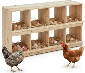 Wooden Chicken Nesting Box for Poultry Heavy Duty Coop Versatile Use Wood Nesting Boxes for Hens Easy to Assemble Compartments Laying Eggs Nest Box for Chickens, Hens, Ducks Large Rolling Bird Cage with Play Top