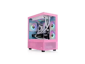 Thermaltake View 170 TG ARGB m-ATX Chassis; 3x120mm ARGB Lite Fans Included; 280mm Radiator Support; 340mm GPU Clearance; 160mm Air Cooler Max Height; Bubble Pink; CA-1Z4-00MAWN-01