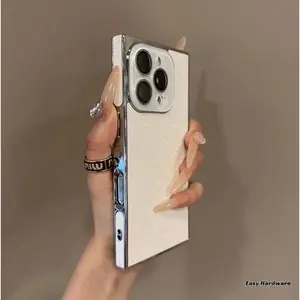 [Free ! Shippin]Luxury glitter square phonecases For IP 16 Pro Max 15/14/13/12/11 Glitter Bling Back Shockproof Luxury Cover for Women Girls