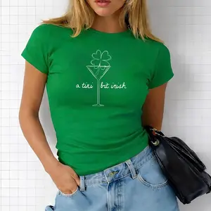 OG St Patrick’s Martini Baby Tee, Coquette Irish Shirt, Lucky Girl Aesthetic Tee, Vintage St Paddy Martini Shirt, Leprecunt Baby Tee