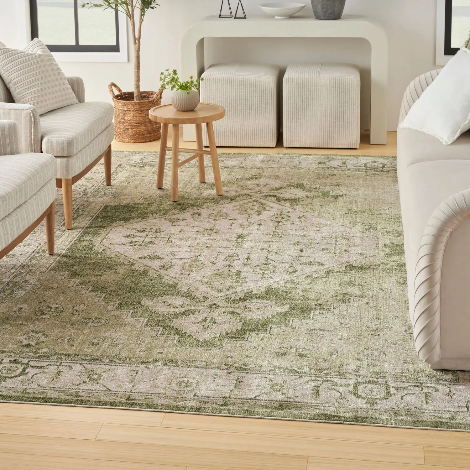 Nourison Astra Machine-Wash Floral Persian Vintage Flatweave Area Rug, Decorative Rug for Indoor Home Decor Use