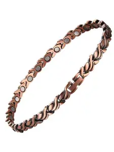 Women's Magnetic Anklet Bracelet, Boho Anklet, Copper Material, Adjustable Design, Vintage Style, Perfect for Daily Wear, Boho Style Jewelry