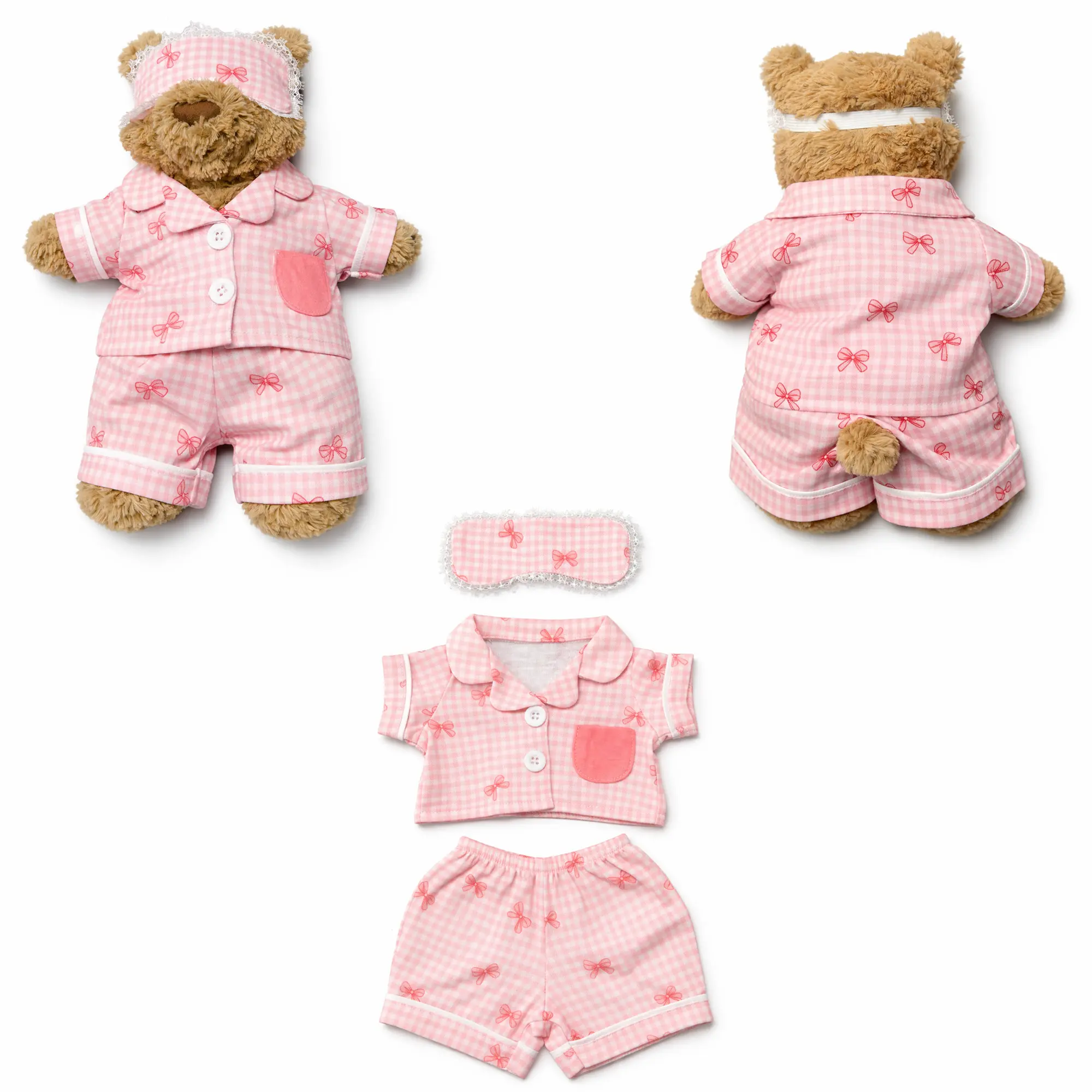 Pajamas Set for Bartholomew jellycat with sleep mask Size M, pajamas & sleep mask, cute pajamas, ( Bear Not Included )
