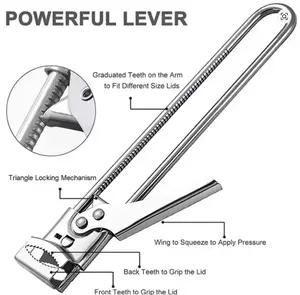 Adjustable Multifunctional Jar Opener with Easy Handling Design for Various Jar Sizes Kitchen Tool for Home Use Featuring Triangle Locking Mechanism & Graduated Teeth