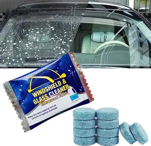 Car Glass Cleaning Sheet for Auto Windshield - Effervescent Solid Wiper Fluid Tablets Household Cleaner