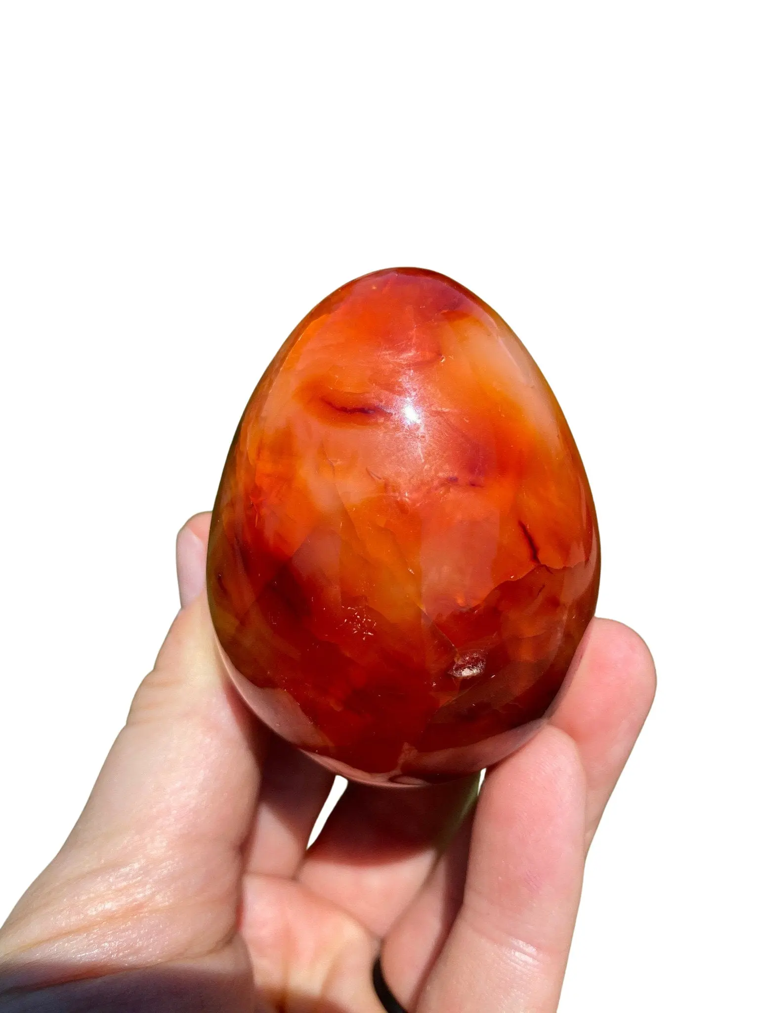 New Moon Beginnings Carnelian Egg Polished Stone - Natural Color with Smooth Finish