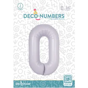 Number 0 Lilac  Foil Balloon 34" (Single Pack) DECONUMBER