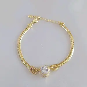 14K Gold plated snake chain bracelet for women