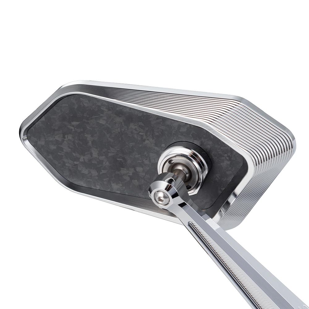 FireBlade Carbon Fiber Performance Motorcycle Side Mirrors - CNC Machined Forged Carbon-Billet Aluminum Motor Part, Easy Install Replacement with Aggressive Look & Improved Vision for Harley-Davidson, Indian, Larger View