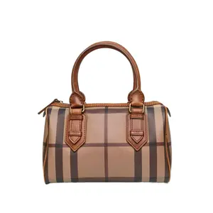 Pre-owned BURBERRY PVC Tote Bags check checked Boston handbag