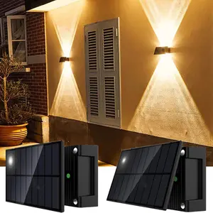 Outdoor Waterproof Wall Light Decorative Wall Lamp LED Solar Wall Lamp Up and Down Illuminate Home Garden Porch Yard Decotration Outdoor Garden Lighting