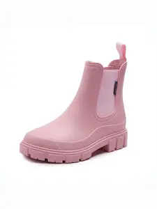 British style Chelsea rain boots for women, waterproof and non-slip thick sole, wear-resistant outsole, commuter outdoor versatile water shoes Footwear Boot