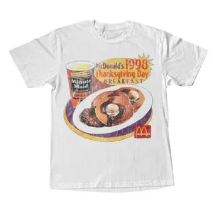 1998 Thanksgiving Breakfast Promo White Vintage T-shirt, Graphic Shirt, Retro Y2k Outfits
