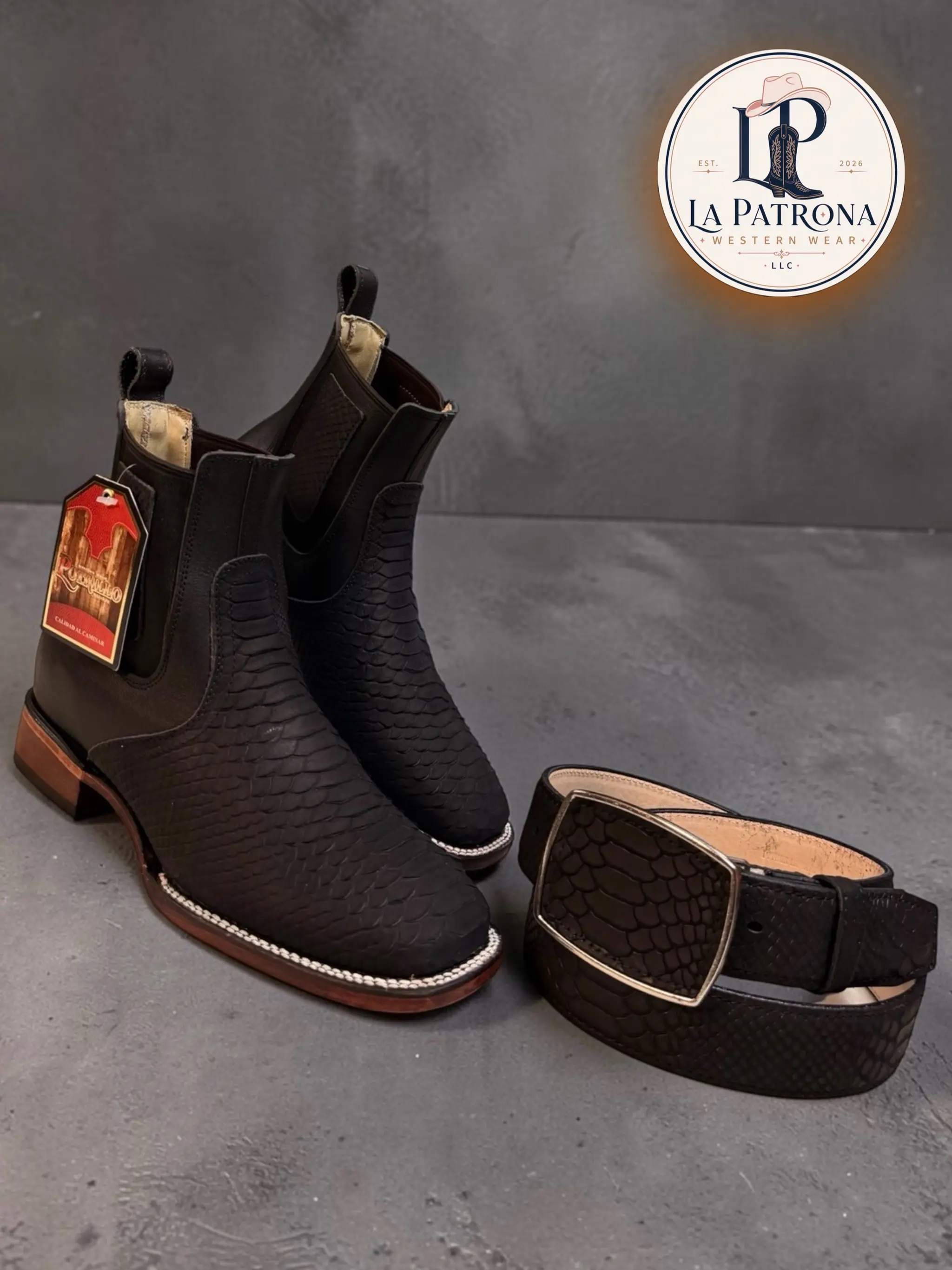 Mens Ankle Boots Premium Leather /  Botin Vaquero para Hombre Piel de Calidad