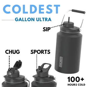 COLDEST 1 Gallon Limitless Ultra – 128oz Stainless Steel Gallon Water Bottle | Heavy-Duty Insulated Bottle for All-Day Ice Cold Hydration | Leakproof, Durable Jug for Gym, Work, Sports, Travel, Outdoor & High-Capacity Hydration Need