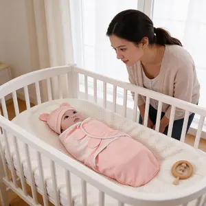 Baby Soft Comfort Adjustable Blanket Set, Swaddle Set, Sleep Sack, Includes Hat, Suitable for 0-6 Months, Perfect Holiday Gift for Christmas, Halloween, Easter, Soft Bedding