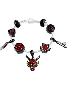 Stranger TV Bracelet, Movie Theme Bangle, Halloween Role Play Fashion Jewelry, Teenager and Adult Gift, Elegant Metal Chain