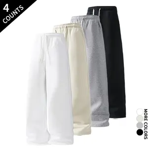 “4-Pack/4 Counts” 4-piece set of durable, loose sweatpants with smooth fabric, suitable for streetwear and everyday wear