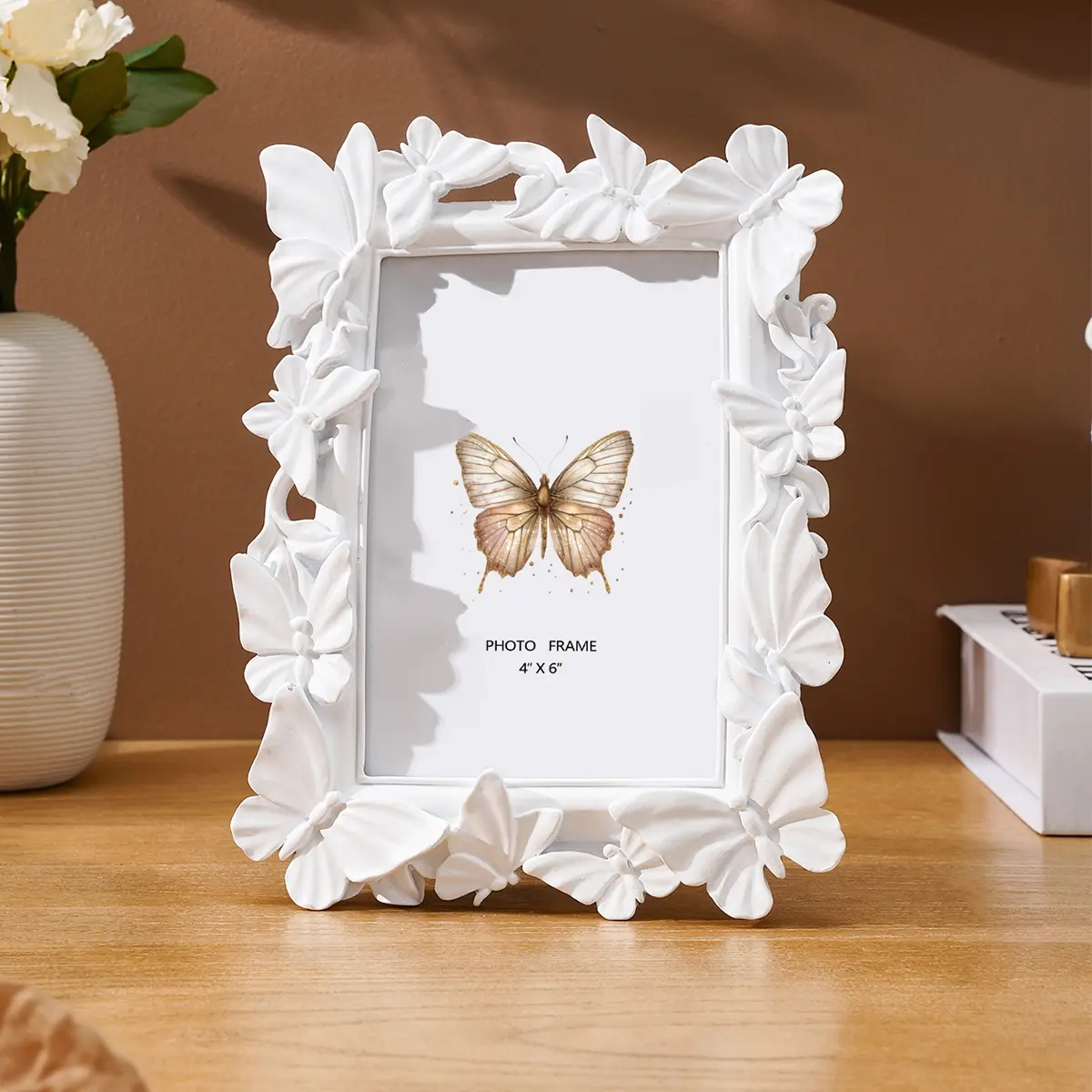 11 Piece European Style Resin Photo Frame Set, Gold Silver Color Butterfly Border Decorative Frames Home Decoration for Home Wall Art Display, Home Office Frame, Picture Frame