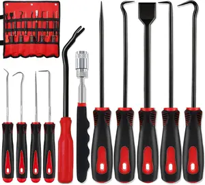 11Pcs Carbon Steel Precision Pick & Hook Set With Scraper and Magnetic Telescoping Tool Kit For Remove Automotive Electronics Maintenance Hoses Gasket Hand Pick Up Tools