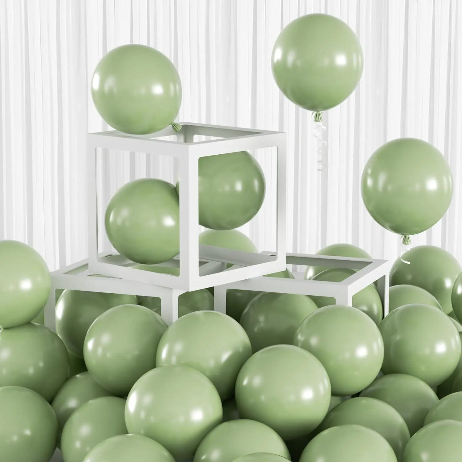 100Pcs 5 Inch Small Sage Green Balloons, 5” Mini Olive Green Party Balloons Kit For Wedding, Baby Shower, Birthday, Graduation, Boho & Garden Party Decorations
