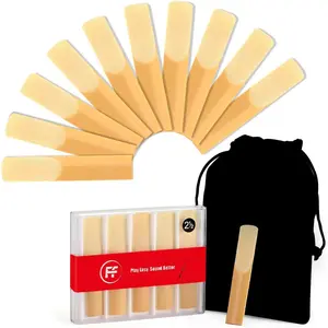 10 Pack  Clarinet Reeds Strength 2.5 -  Cane Reeds for Clarinet, Beginner & Student Practice Reeds with  Bag & Protective Case, B Flat Replacement Clarinet Reeds