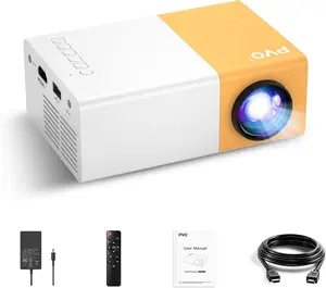 PVO Mini  Portable For Cartoon, Outdoor Video Projectors, LED Pico Movie-Projector for Home Theater, Kids Gift, Video Can Be Easily Mirrored Directly to The Projector Via Data Cable