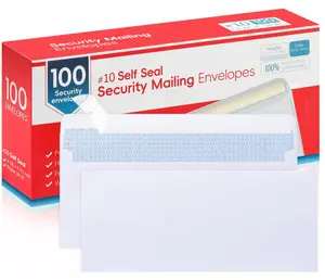 Zzrywuty #10 Letter Size Mailing Envelopes for Business, 100pcs Self Seal Windowless Security Envelopes 4-1/8 x 9-1/2 Inch White 24LB Paper