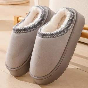 Slippers Platform Mini Boots Short Ankle Anti-Slip Boot Fur Fleece Lined Sneakers House slippers Boot For Indoor & Outdoor
