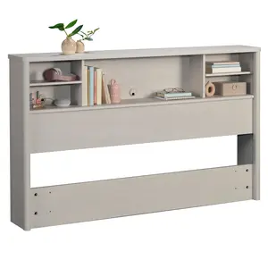 Sauder Dover Edge Full/Queen Bookcase Headboard with Adjustable Shelves & Enclosed Back Panel for Organized Bedroom Decor