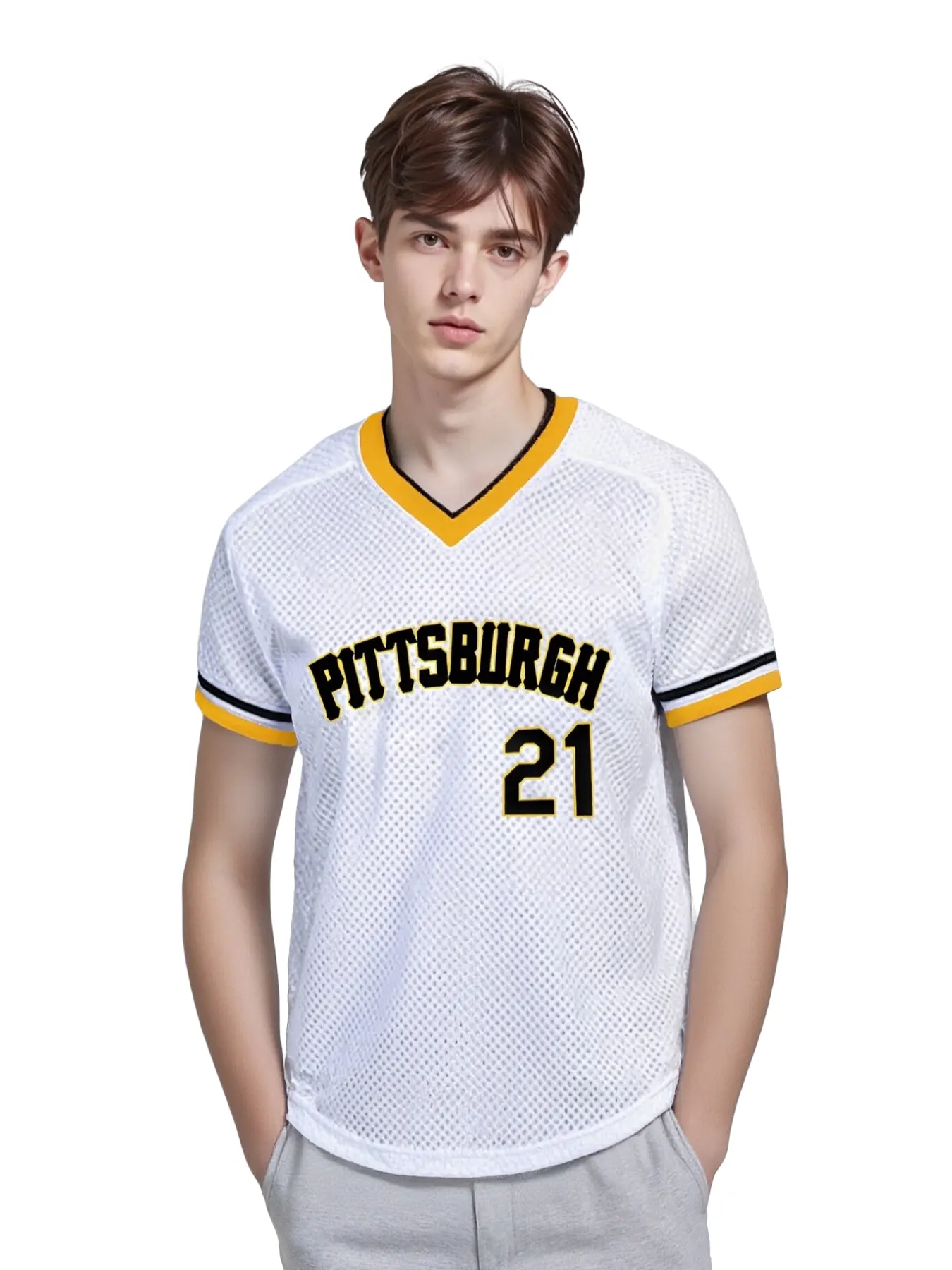 Pittsburgh 21 Embroidered Sports Jersey, Home Jersey, Fashion Design for Fans & Collectors, Exclusive Accessory for Sport Enthusiasts
