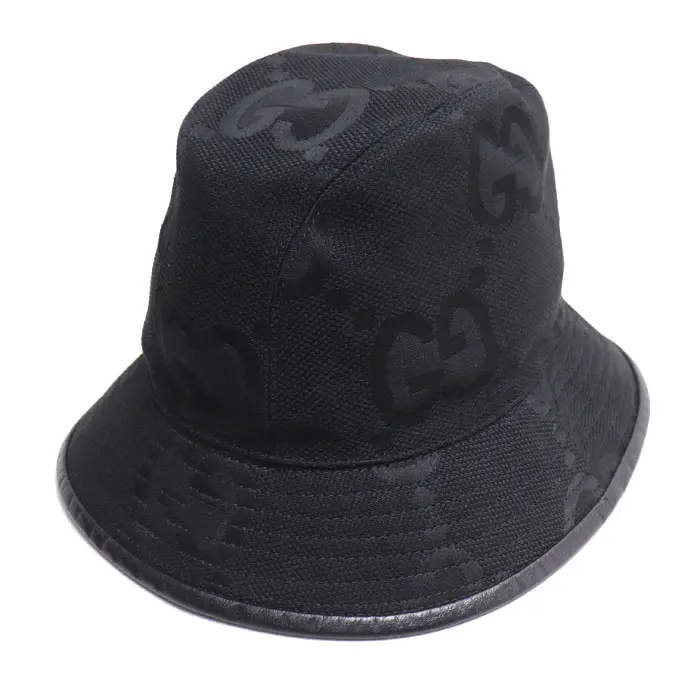 Pre-owned GUCCI Canvas Small Leather Goods Jumbo GG Bucket Hat