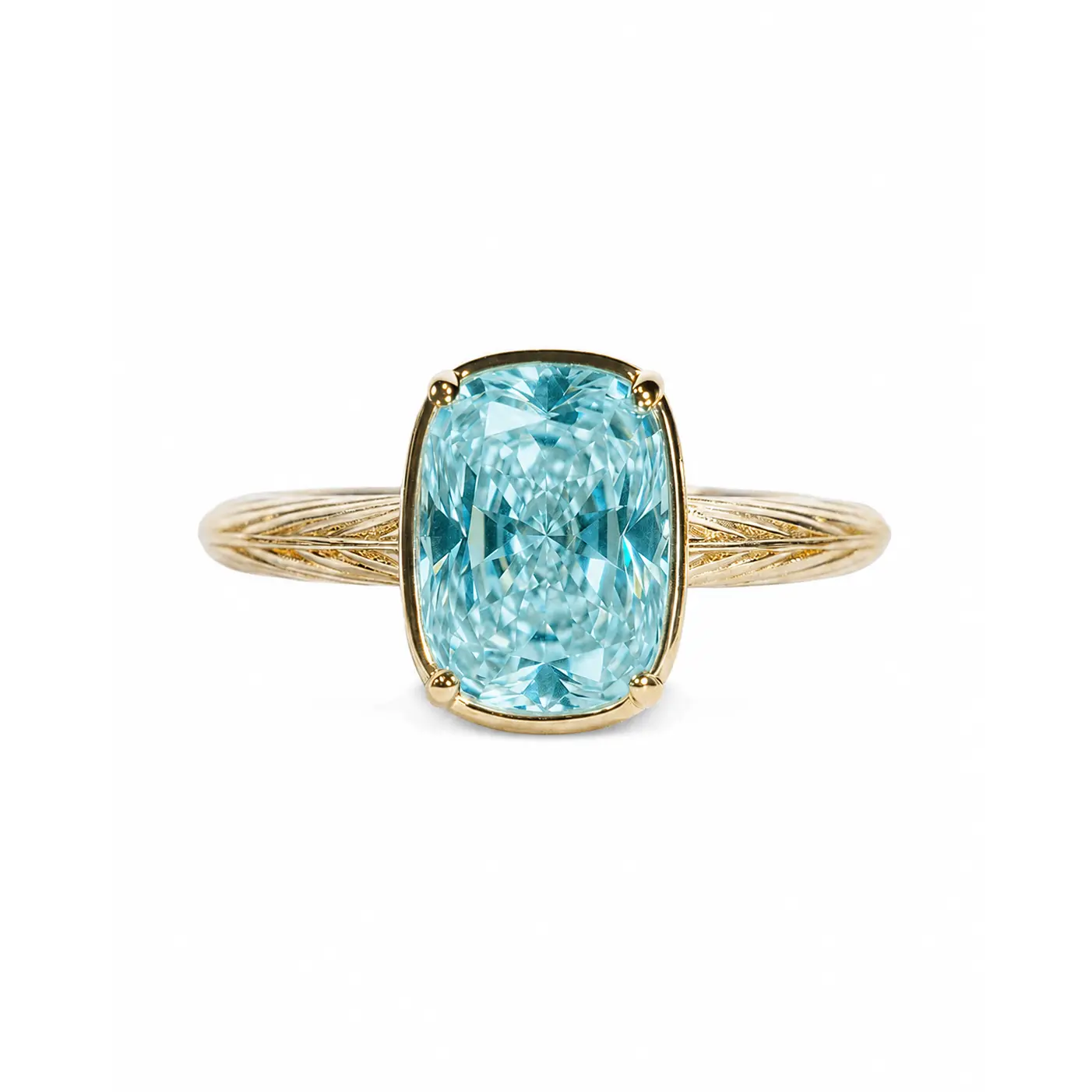 Sterling Silver Mini Aquamarine Elongated Cushion Ring Sterling Silver Mini Aquamarine Elongated Cushion Ring