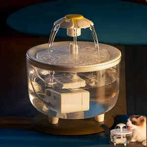 Cat Water Fountain Transparent Automatic Dog Fountain Circulating Water Bowl Automatic Pet Water Dispenser with Adjustable Flow Rate & Easy Clean Design for Cats