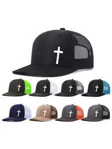 Unisex Classic Baseball Cap, Cross Printing Design, Dome Mesh Cap, Mesh Material, Adjustable Fit, Casual Style, Ideal for All Seasons, Men & Women