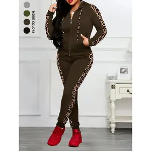 Women’s classic fitted two-piece winter set with long-sleeve top and striped pants; casual everyday home wear; warm autumn clothing for ladies’ outfits