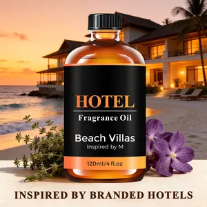 Hotel Essential Oil Inspired by Beach Villas - 120 ml 4 fl oz -Aromatherapy Fragrance Oil- Eucalyptus, Lavender,  Rose Notes- Ideal for Diffusers Candle Soap Making Aroma Perfume Pleasant Fragrant