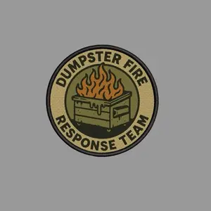 Dumpster Fire Response Team Funny Morale Patch 3” Round Hook & Loop Back for Hats Jackets Tactical Vests Plate Carriers EDC Gear & Humor Patch Collectors