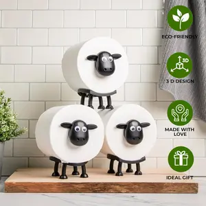 Cute Sheep Toilet Paper Holder Sheep-Shaped Toilet Paper Holder - Eco-Friendly 3D Design, Funny & Creative Bathroom Roll Stand, Cute Home Decor, Ideal Gift