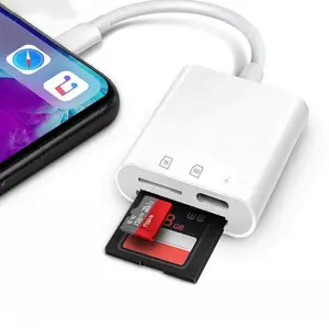 Multi-in-1 Card Reader, Phone SD/TF Card Reader Compatible with iPhone, Camera TF Card Reader