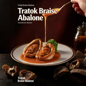 Tratok Premium Canned Abalone 3/5/6 Packs 15oz - Ready-to-Eat Braised Glazed Chinese Gourmet High-Protein Nutritious Seafood Convenient mre meals