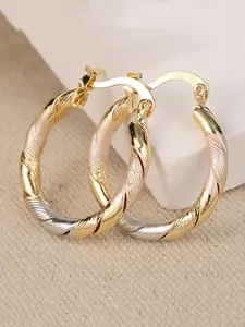 Twist Design Hoop Earrings, Fashionable Copper Earrings for Women, Elegant Jewelry for Party, Daily Clothing Decor, Trendy All-match & Exquisite Jewelry for Birthday Gift, Elegant Minimalist Earrings, Classic Style Earrings, Earrings Hoops