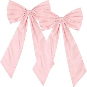 2 count Large  Bow Decorations, Satin  Bows with Ribbon for Birthday Parties,  Birthday Decor, Ideal for Party, Versatile and , 17 x 39 Inches